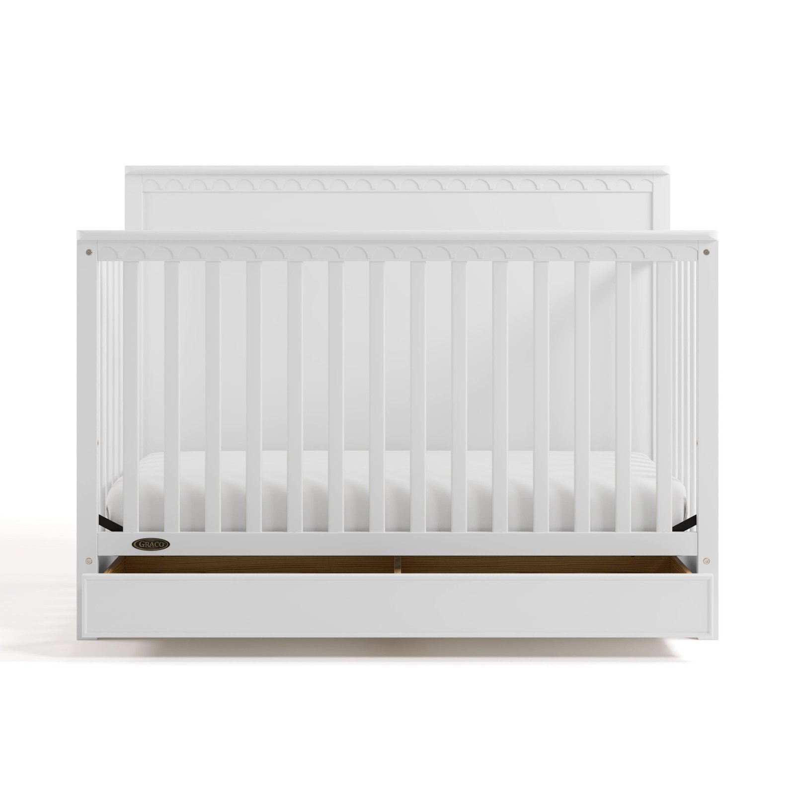 Graco Sasha 5-in-1 Convertible Crib with Drawer, White