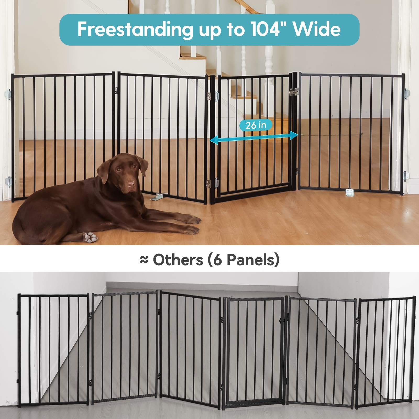 No Pawblems Freestanding Dog Gate with Door, 30