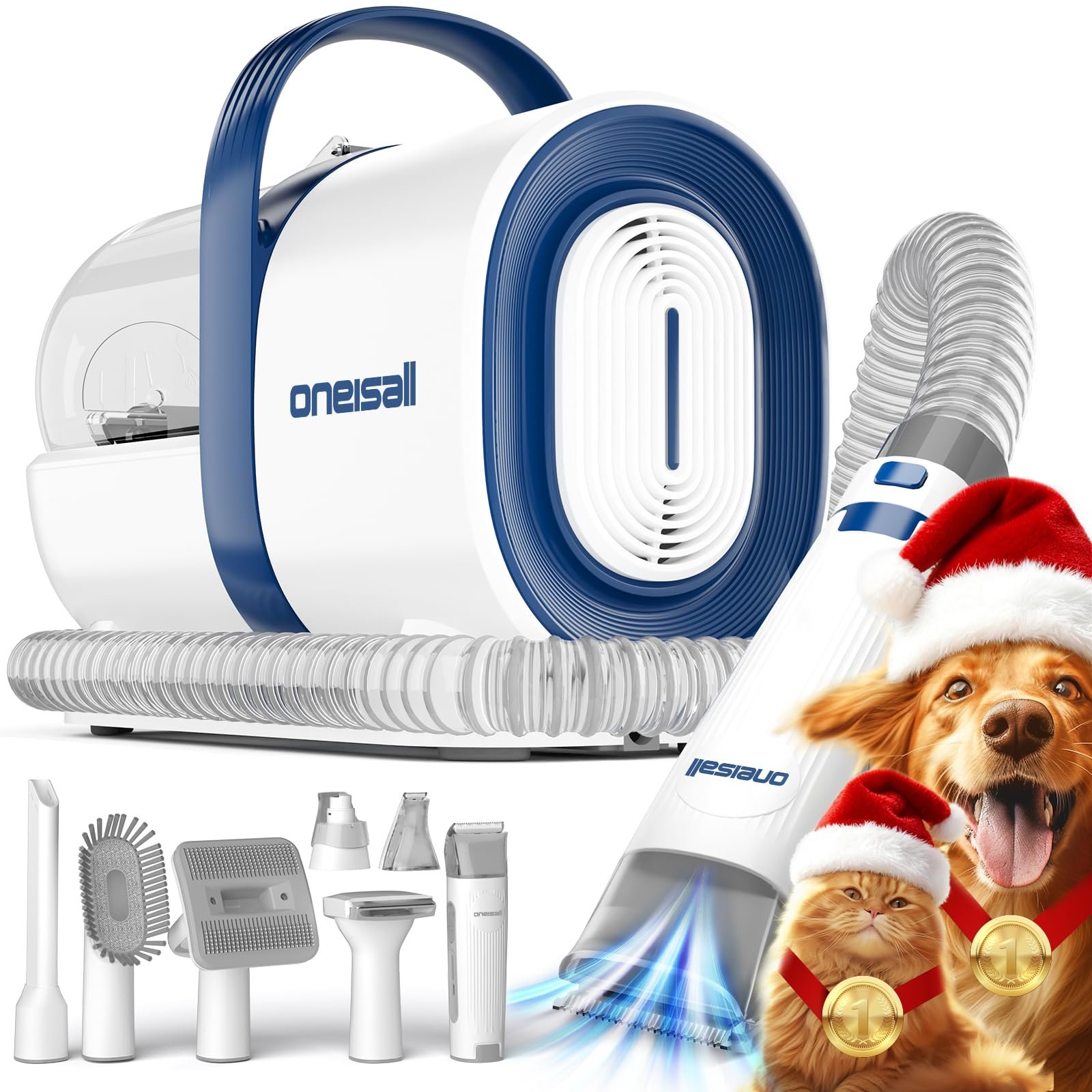 Oneisall Dog Grooming Vacuum 7-in-1